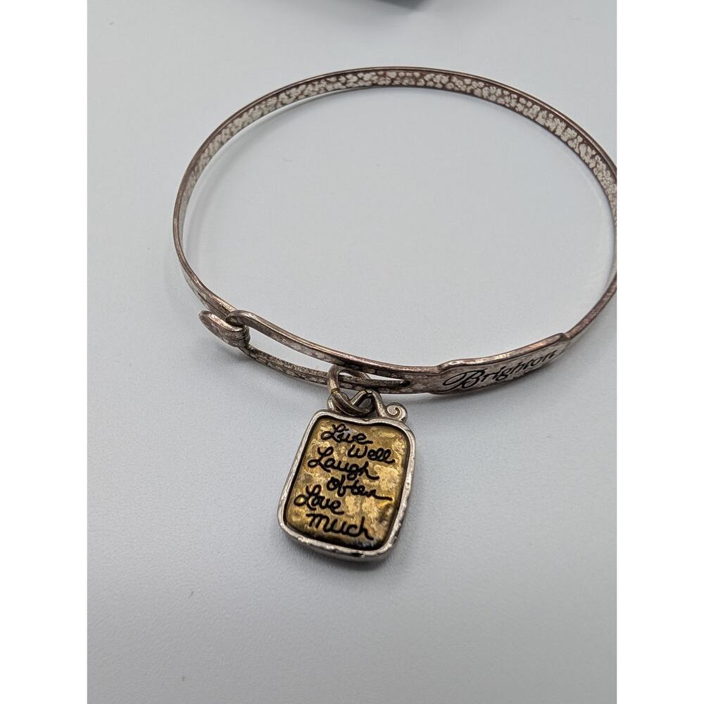 Brighton Bangle Bracelet 7.85" Live Well Laugh Often Love Much Charm Mixed Metal